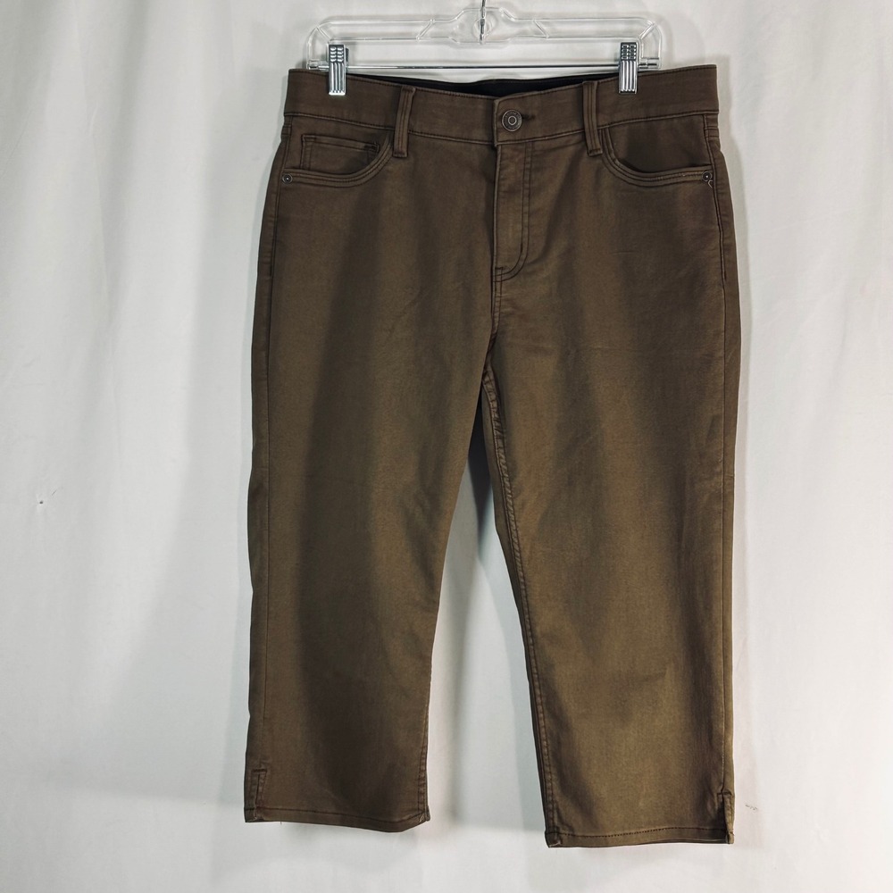 Liz‎ Claiborne Womens Brown Capri Pants Cropped Five Pocket Trousers Size 12